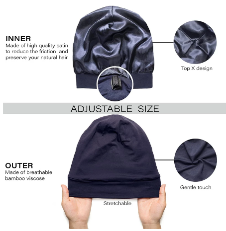 Satin-Lined Sleep Cap - HairMoment™