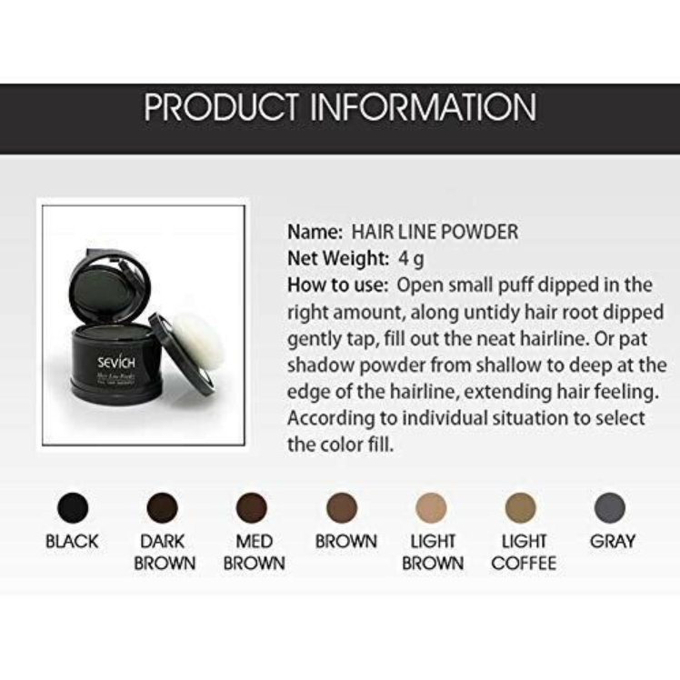 Sevich Waterproof Hair Line Powder Hairline Cover Up Powder Hair Shadow - HairMomentā¢