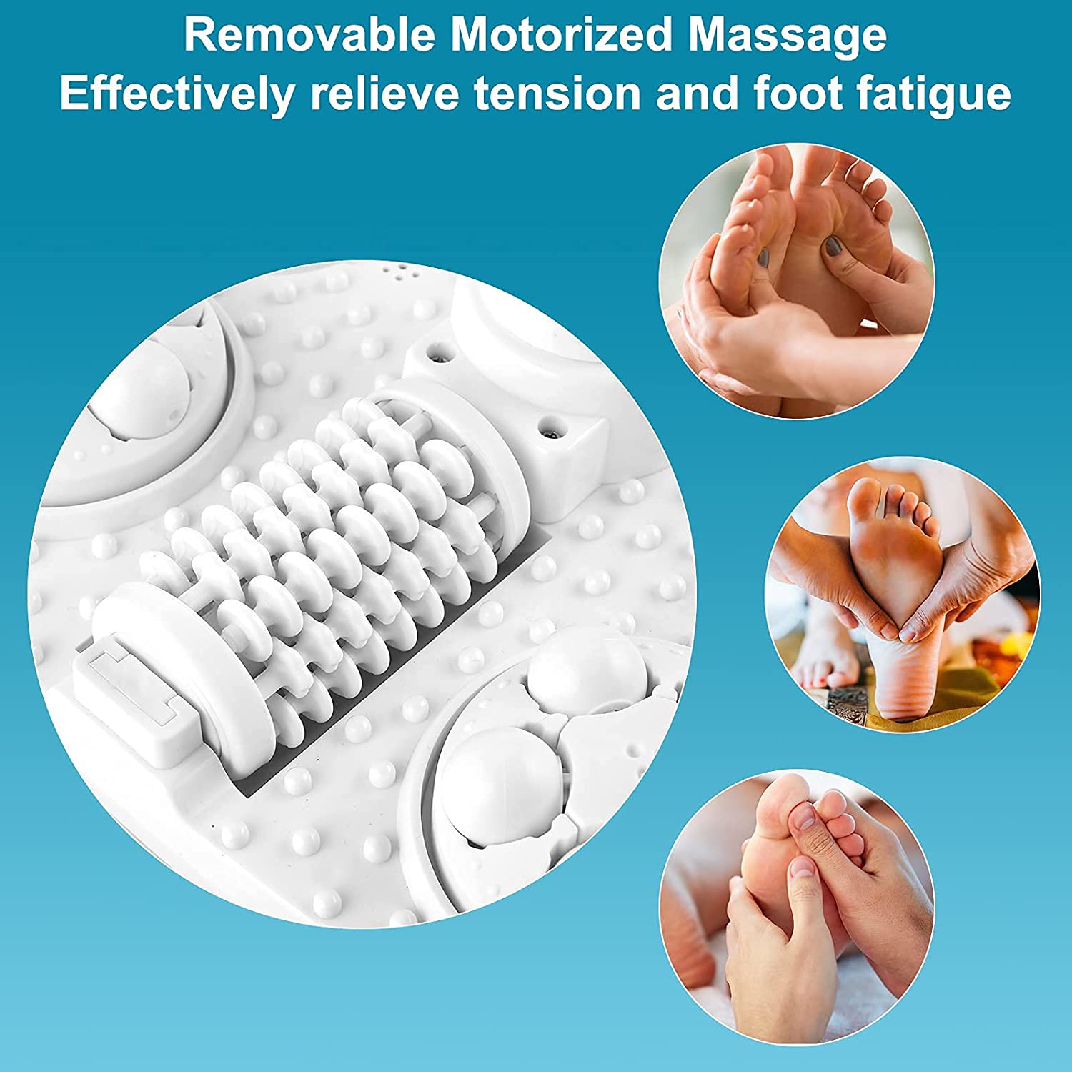Foot Spa Bath Massager with Heat, Adjustable Water Jets, Motorized Shiatsu Massage Balls & 2 Maize Rollers - HairMoment™