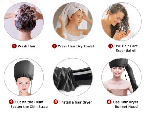 Hair Dryer Bonnet With Headband Attachment - HairMoment™